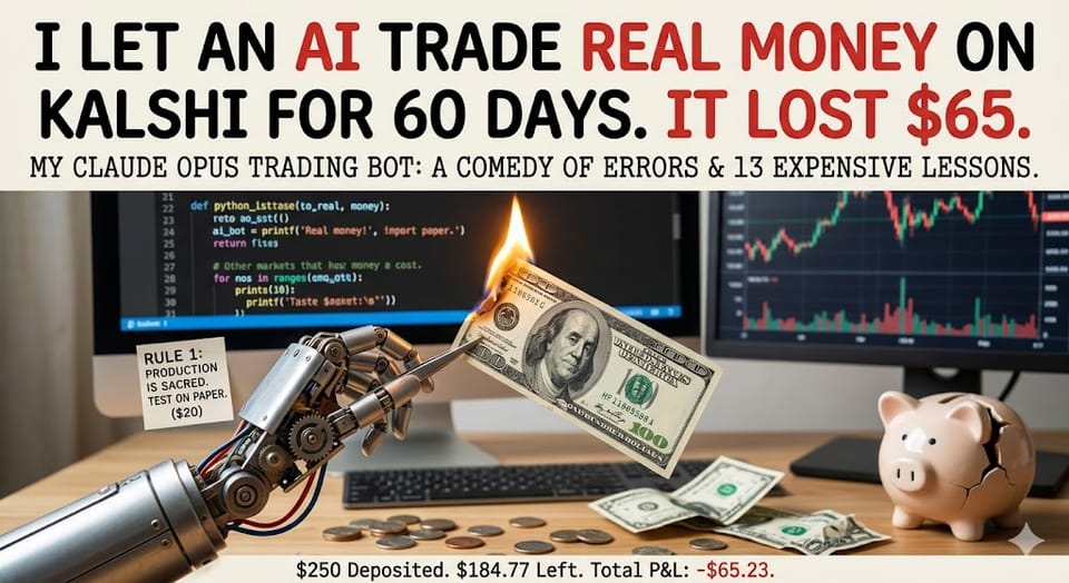 I Let an AI Trade Real Money on Kalshi for 60 Days. It Lost $65.